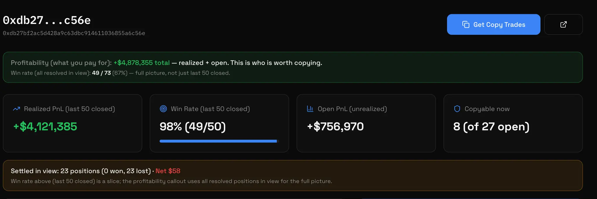 HolyPoly wallet profile reference screenshot